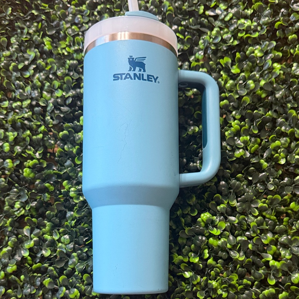 Stanley Powder Blue Insulated Tumbler with Handle and Straw